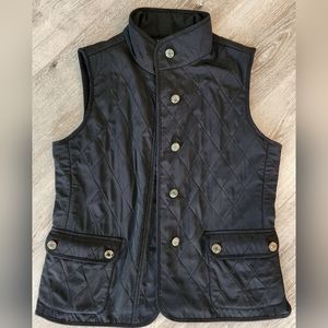 Talbots quilted black vest size medium